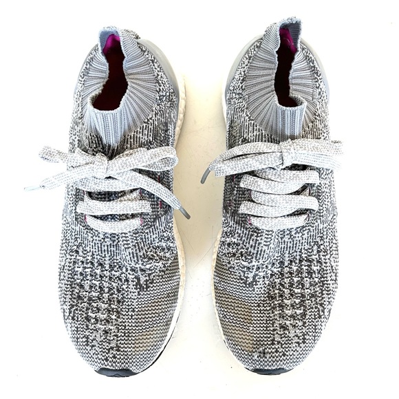 ADIDAS Ultra Boost Uncaged Sneakers Primeknit Upper Pixelated Gray Women’s 9.5 - Picture 5 of 13
